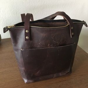 Portland Leather Dark Brown Tote